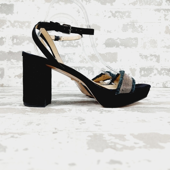 New PELLE MODA Ames Black Leather Ankle Strap Platform Sandal V804 - Picture 5 of 14